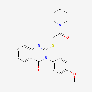 molecular formula C22H23N3O3S B3507984 3-(4-methoxyphenyl)-2-{[2-oxo-2-(1-piperidinyl)ethyl]thio}-4(3H)-quinazolinone 