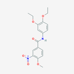 molecular formula C18H20N2O6 B3507990 N-(3,4-diethoxyphenyl)-4-methoxy-3-nitrobenzamide 