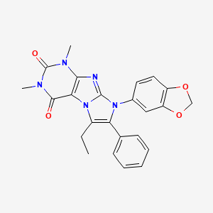 molecular formula C24H21N5O4 B3507999 8-(1,3-benzodioxol-5-yl)-6-ethyl-1,3-dimethyl-7-phenyl-1H-imidazo[2,1-f]purine-2,4(3H,8H)-dione 