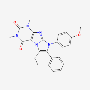 molecular formula C24H23N5O3 B3508007 6-ethyl-8-(4-methoxyphenyl)-1,3-dimethyl-7-phenyl-1H-imidazo[2,1-f]purine-2,4(3H,8H)-dione 