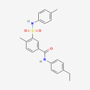 molecular formula C23H24N2O3S B3508016 N-(4-ethylphenyl)-4-methyl-3-{[(4-methylphenyl)amino]sulfonyl}benzamide 