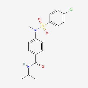molecular formula C17H19ClN2O3S B3508048 4-[[(4-chlorophenyl)sulfonyl](methyl)amino]-N-isopropylbenzamide 