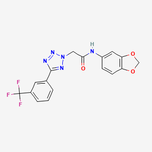 molecular formula C17H12F3N5O3 B3508066 N-1,3-benzodioxol-5-yl-2-{5-[3-(trifluoromethyl)phenyl]-2H-tetrazol-2-yl}acetamide 