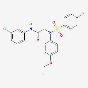 molecular formula C22H20ClFN2O4S B3508072 N~1~-(3-chlorophenyl)-N~2~-(4-ethoxyphenyl)-N~2~-[(4-fluorophenyl)sulfonyl]glycinamide 