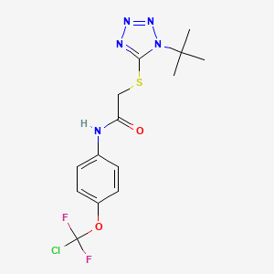 molecular formula C14H16ClF2N5O2S B3508076 2-[(1-tert-butyl-1H-tetrazol-5-yl)thio]-N-{4-[chloro(difluoro)methoxy]phenyl}acetamide 