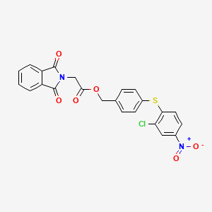 molecular formula C23H15ClN2O6S B3508084 4-[(2-chloro-4-nitrophenyl)thio]benzyl (1,3-dioxo-1,3-dihydro-2H-isoindol-2-yl)acetate 
