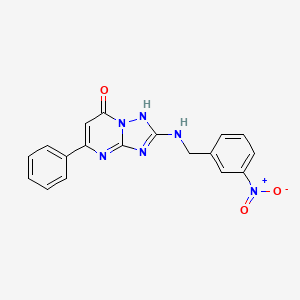 molecular formula C18H14N6O3 B3508087 2-[(3-nitrobenzyl)amino]-5-phenyl[1,2,4]triazolo[1,5-a]pyrimidin-7(4H)-one 