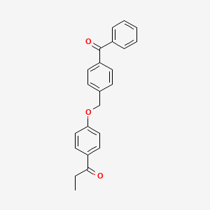 molecular formula C23H20O3 B3508089 1-{4-[(4-benzoylbenzyl)oxy]phenyl}-1-propanone 