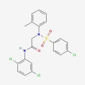molecular formula C21H17Cl3N2O3S B3508098 N~2~-[(4-chlorophenyl)sulfonyl]-N~1~-(2,5-dichlorophenyl)-N~2~-(2-methylphenyl)glycinamide 
