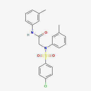 molecular formula C22H21ClN2O3S B3508101 N~2~-[(4-chlorophenyl)sulfonyl]-N~1~,N~2~-bis(3-methylphenyl)glycinamide 