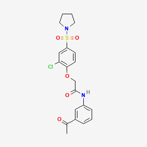 molecular formula C20H21ClN2O5S B3508115 N-(3-acetylphenyl)-2-[2-chloro-4-(1-pyrrolidinylsulfonyl)phenoxy]acetamide 
