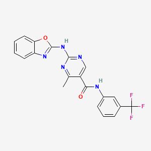 molecular formula C20H14F3N5O2 B3508117 2-(1,3-benzoxazol-2-ylamino)-4-methyl-N-[3-(trifluoromethyl)phenyl]-5-pyrimidinecarboxamide 