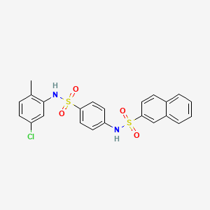 molecular formula C23H19ClN2O4S2 B3508119 N-(4-{[(5-chloro-2-methylphenyl)amino]sulfonyl}phenyl)-2-naphthalenesulfonamide 