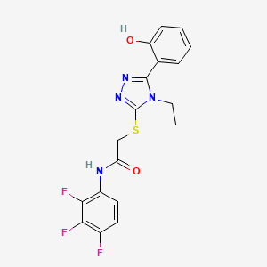 molecular formula C18H15F3N4O2S B3508135 2-{[4-ethyl-5-(2-hydroxyphenyl)-4H-1,2,4-triazol-3-yl]thio}-N-(2,3,4-trifluorophenyl)acetamide 