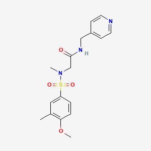 molecular formula C17H21N3O4S B3508137 N~2~-[(4-methoxy-3-methylphenyl)sulfonyl]-N~2~-methyl-N~1~-(4-pyridinylmethyl)glycinamide 