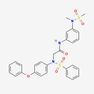 molecular formula C28H27N3O6S2 B3508140 N~1~-{3-[methyl(methylsulfonyl)amino]phenyl}-N~2~-(4-phenoxyphenyl)-N~2~-(phenylsulfonyl)glycinamide 