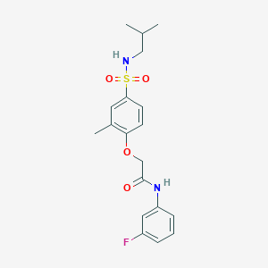 molecular formula C19H23FN2O4S B3508170 N-(3-fluorophenyl)-2-{4-[(isobutylamino)sulfonyl]-2-methylphenoxy}acetamide 