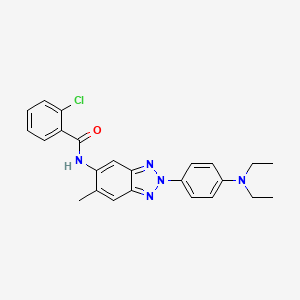 molecular formula C24H24ClN5O B3508188 2-chloro-N-{2-[4-(diethylamino)phenyl]-6-methyl-2H-1,2,3-benzotriazol-5-yl}benzamide 