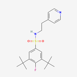 molecular formula C21H29FN2O2S B3508219 3,5-di-tert-butyl-4-fluoro-N-[2-(4-pyridinyl)ethyl]benzenesulfonamide 