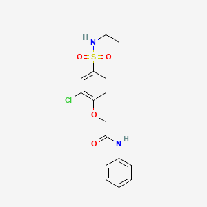 molecular formula C17H19ClN2O4S B3508224 2-{2-chloro-4-[(isopropylamino)sulfonyl]phenoxy}-N-phenylacetamide 