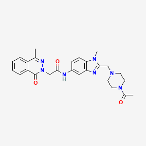 molecular formula C26H29N7O3 B3508231 N-{2-[(4-acetyl-1-piperazinyl)methyl]-1-methyl-1H-benzimidazol-5-yl}-2-(4-methyl-1-oxo-2(1H)-phthalazinyl)acetamide 