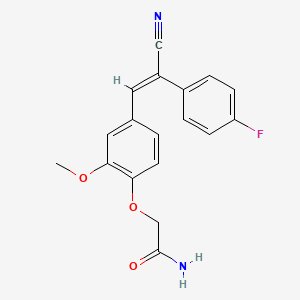 molecular formula C18H15FN2O3 B3508244 2-{4-[2-cyano-2-(4-fluorophenyl)vinyl]-2-methoxyphenoxy}acetamide 