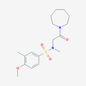 molecular formula C17H26N2O4S B3508248 N-[2-(1-azepanyl)-2-oxoethyl]-4-methoxy-N,3-dimethylbenzenesulfonamide 