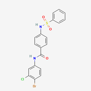 molecular formula C19H14BrClN2O3S B3508260 N-(4-bromo-3-chlorophenyl)-4-[(phenylsulfonyl)amino]benzamide 