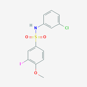 molecular formula C13H11ClINO3S B3508268 N-(3-chlorophenyl)-3-iodo-4-methoxybenzenesulfonamide 