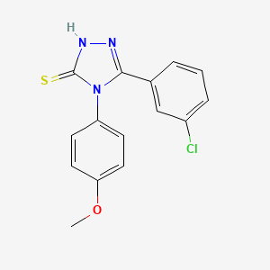 molecular formula C15H12ClN3OS B3508270 5-(3-chlorophenyl)-4-(4-methoxyphenyl)-2,4-dihydro-3H-1,2,4-triazole-3-thione 