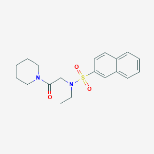 molecular formula C19H24N2O3S B3508281 N-ethyl-N-[2-oxo-2-(1-piperidinyl)ethyl]-2-naphthalenesulfonamide 