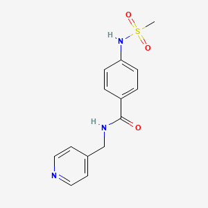 molecular formula C14H15N3O3S B3508283 4-[(methylsulfonyl)amino]-N-(4-pyridinylmethyl)benzamide 