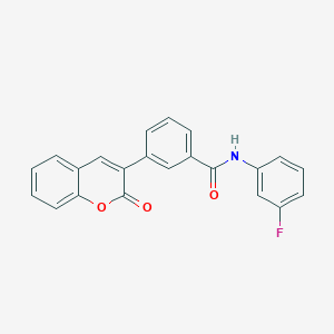molecular formula C22H14FNO3 B3508288 N-(3-fluorophenyl)-3-(2-oxo-2H-chromen-3-yl)benzamide 