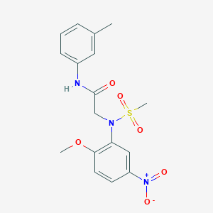molecular formula C17H19N3O6S B3508295 N~2~-(2-methoxy-5-nitrophenyl)-N~1~-(3-methylphenyl)-N~2~-(methylsulfonyl)glycinamide 