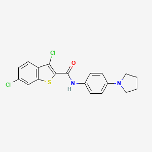 molecular formula C19H16Cl2N2OS B3508302 3,6-dichloro-N-[4-(1-pyrrolidinyl)phenyl]-1-benzothiophene-2-carboxamide 