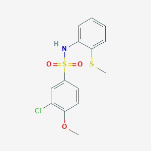 molecular formula C14H14ClNO3S2 B3508309 3-chloro-4-methoxy-N-[2-(methylthio)phenyl]benzenesulfonamide 