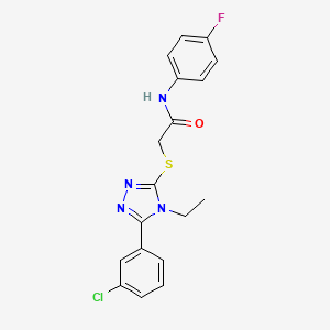 molecular formula C18H16ClFN4OS B3508318 2-{[5-(3-chlorophenyl)-4-ethyl-4H-1,2,4-triazol-3-yl]thio}-N-(4-fluorophenyl)acetamide 