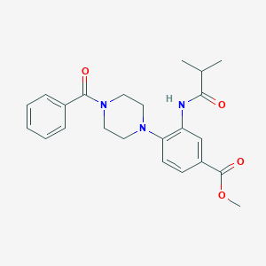 molecular formula C23H27N3O4 B350833 Methyl 4-(4-benzoyl-1-piperazinyl)-3-(isobutyrylamino)benzoate CAS No. 765918-05-6
