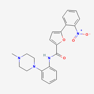 molecular formula C22H22N4O4 B3508344 N-[2-(4-methyl-1-piperazinyl)phenyl]-5-(2-nitrophenyl)-2-furamide 