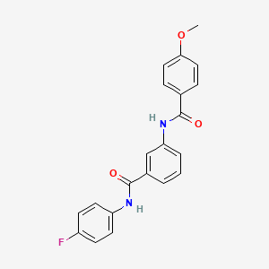 molecular formula C21H17FN2O3 B3508363 N-(4-fluorophenyl)-3-[(4-methoxybenzoyl)amino]benzamide 