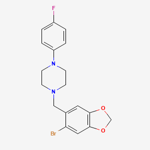 molecular formula C18H18BrFN2O2 B3508380 1-[(6-bromo-1,3-benzodioxol-5-yl)methyl]-4-(4-fluorophenyl)piperazine 