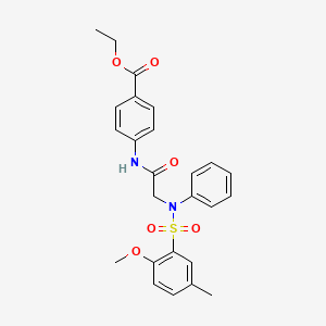 molecular formula C25H26N2O6S B3508393 ethyl 4-({N-[(2-methoxy-5-methylphenyl)sulfonyl]-N-phenylglycyl}amino)benzoate 