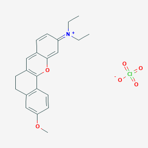 molecular formula C22H24ClNO6 B035084 N,N-Diethyl-3-methoxy-5,6-dihydro-10H-benzo[c]xanthen-10-iminium perchlorate CAS No. 111068-14-5