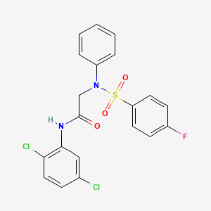 molecular formula C20H15Cl2FN2O3S B3508416 N~1~-(2,5-dichlorophenyl)-N~2~-[(4-fluorophenyl)sulfonyl]-N~2~-phenylglycinamide 