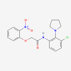 molecular formula C18H18ClN3O4 B3508438 N-[3-chloro-2-(1-pyrrolidinyl)phenyl]-2-(2-nitrophenoxy)acetamide 