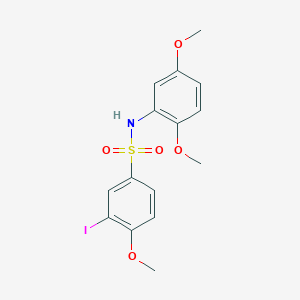 molecular formula C15H16INO5S B3508453 N-(2,5-dimethoxyphenyl)-3-iodo-4-methoxybenzenesulfonamide 