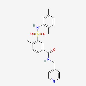 molecular formula C22H23N3O3S B3508458 3-{[(2,5-dimethylphenyl)amino]sulfonyl}-4-methyl-N-(4-pyridinylmethyl)benzamide 