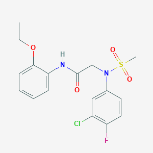 molecular formula C17H18ClFN2O4S B3508464 N~2~-(3-chloro-4-fluorophenyl)-N~1~-(2-ethoxyphenyl)-N~2~-(methylsulfonyl)glycinamide 
