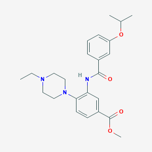molecular formula C24H31N3O4 B350847 Methyl 4-(4-ethylpiperazin-1-yl)-3-({[3-(propan-2-yloxy)phenyl]carbonyl}amino)benzoate CAS No. 765920-42-1