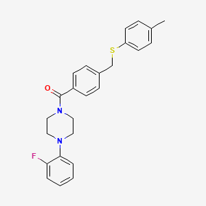 molecular formula C25H25FN2OS B3508472 1-(2-fluorophenyl)-4-(4-{[(4-methylphenyl)thio]methyl}benzoyl)piperazine 